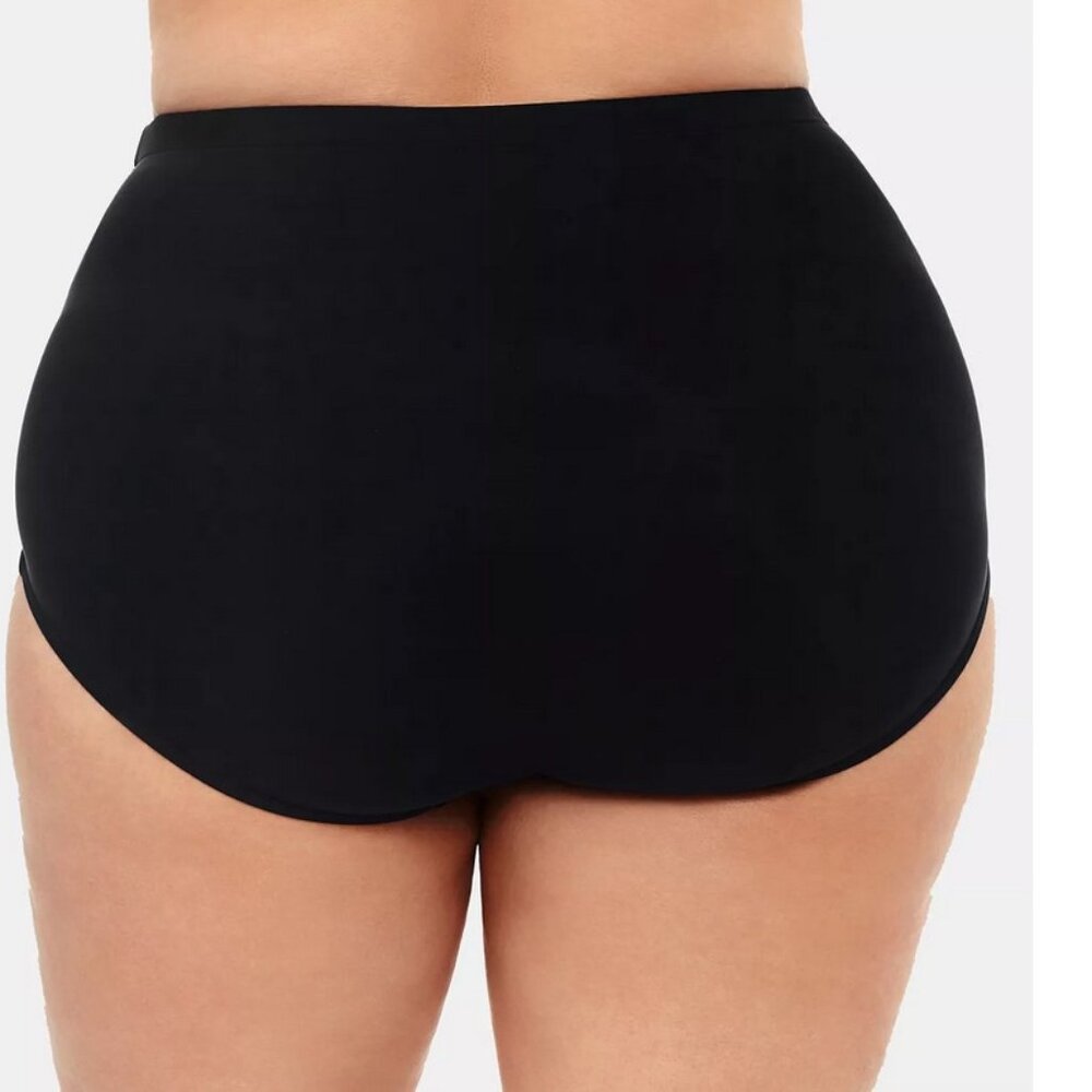 Swim Solutions Plus Size Mid-Rise Tummy-Control Bikini Bottoms - Picture 10 of 11